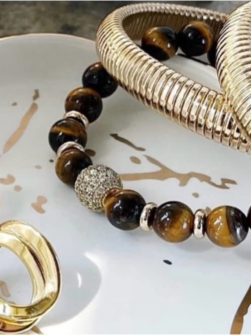 Park Lane “Atlantic” Bracelet, Brown Genuine Tiger Eye